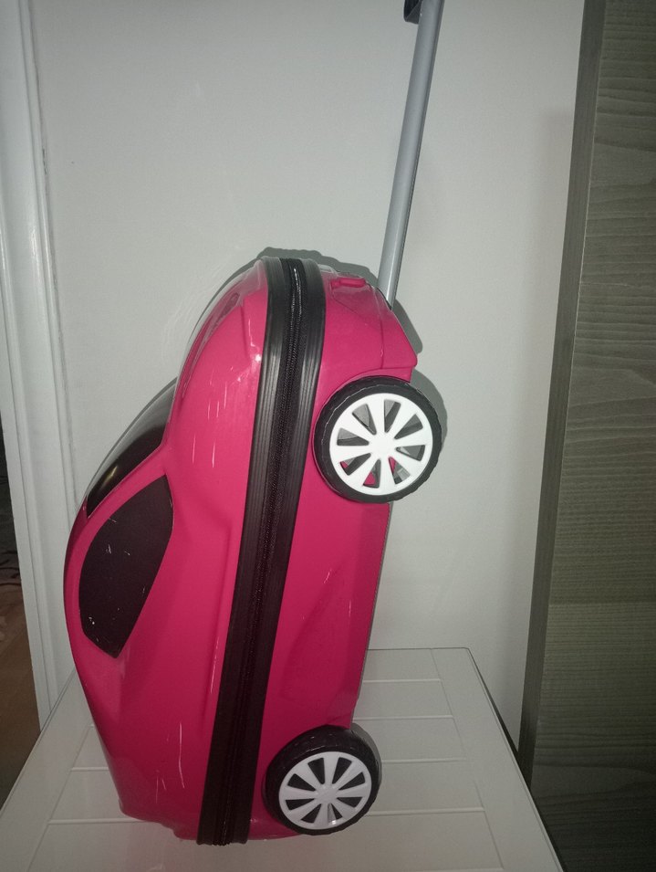 Koyu Fusya Çocuk Çekçeli Bavul - Görsel 3