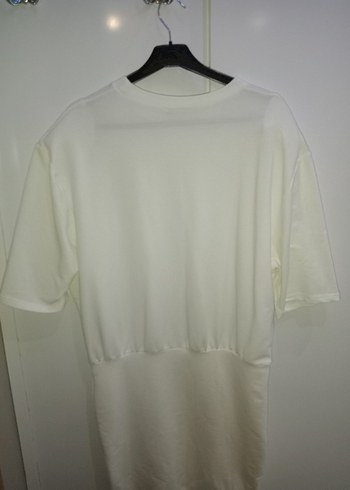 Beyaz kısa kollu Elbise - Görsel 6