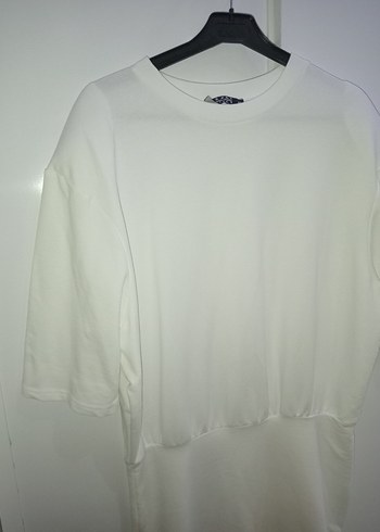 Beyaz kısa kollu Elbise - Görsel 2