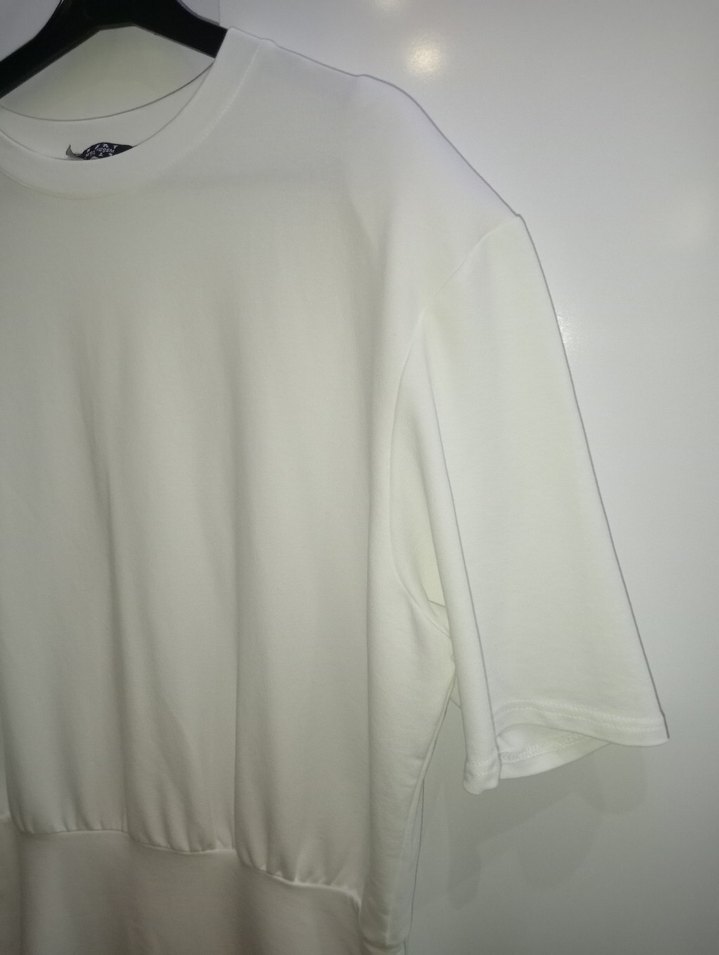 Beyaz kısa kollu Elbise - Görsel 3