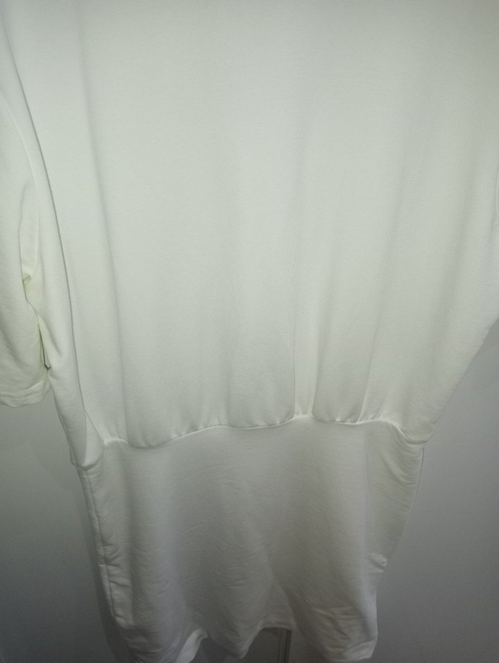 Beyaz kısa kollu Elbise - Görsel 5