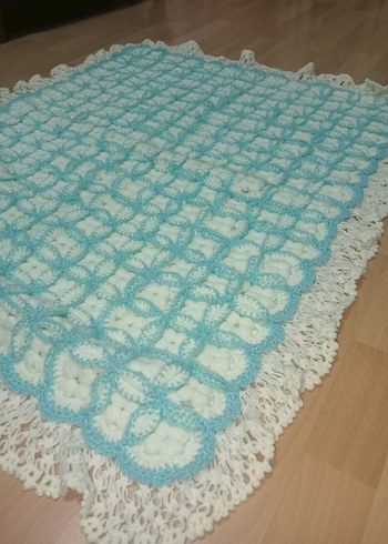 Nakışlı Turkuaz Çocuk Örtüsü - Görsel 4