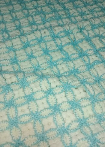 Nakışlı Turkuaz Çocuk Örtüsü - Görsel 2