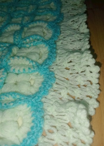 Nakışlı Turkuaz Çocuk Örtüsü - Görsel 6