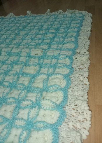 Nakışlı Turkuaz Çocuk Örtüsü - Görsel 5