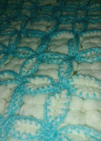 Nakışlı Turkuaz Çocuk Örtüsü - Görsel 7