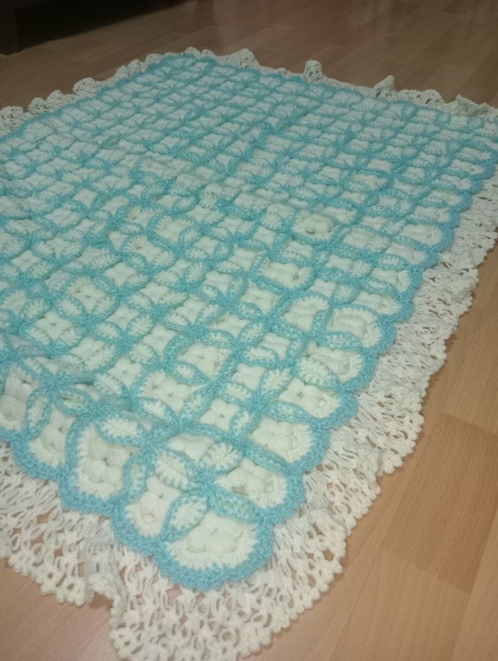 Nakışlı Turkuaz Çocuk Örtüsü - Görsel 4