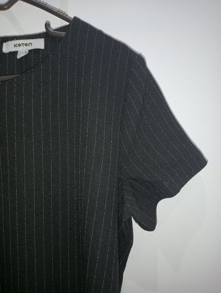 Siyah ince fitilli elbise Ofis/ Davet/ Sokak Stili - Görsel 5