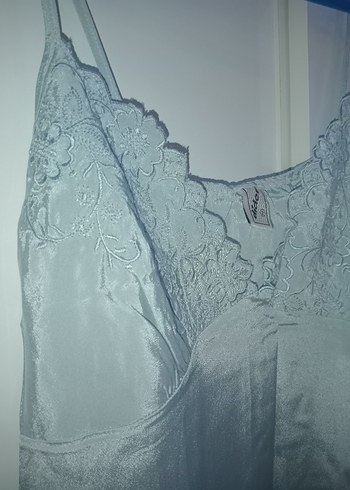 Uzun Buz Mavisi Nakışlı Bohem Kadın Sabahlık - Görsel 8