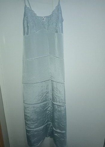 Uzun Buz Mavisi Nakışlı Bohem Kadın Sabahlık - Görsel 10