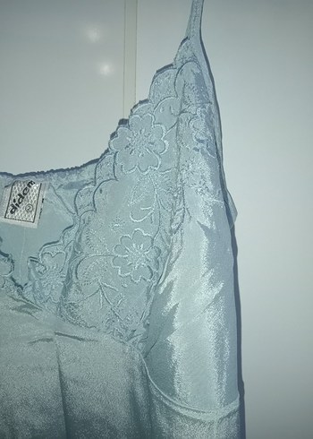 Uzun Buz Mavisi Nakışlı Bohem Kadın Sabahlık - Görsel 9