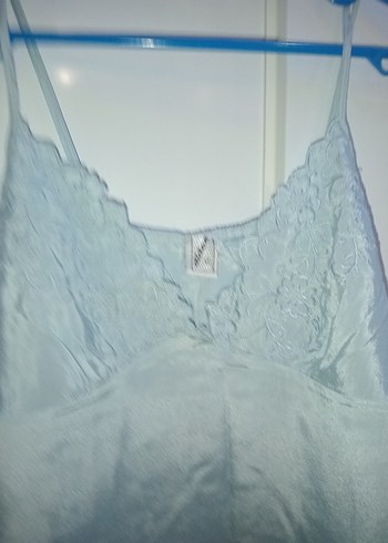 Uzun Buz Mavisi Nakışlı Bohem Kadın Sabahlık - Görsel 13