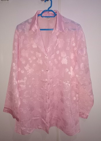 Kadın Pembe Midi Vintage Sabahlık - Görsel 7