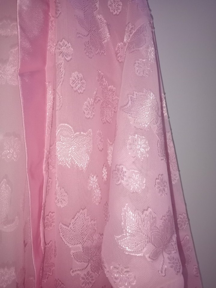 Kadın Pembe Midi Vintage Sabahlık - Görsel 4