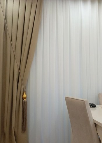 Bej Modern Klasik Düz Perde - Görsel 3