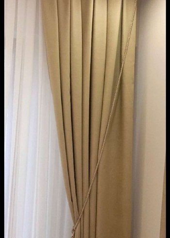 Bej Modern Klasik Düz Perde - Görsel 2