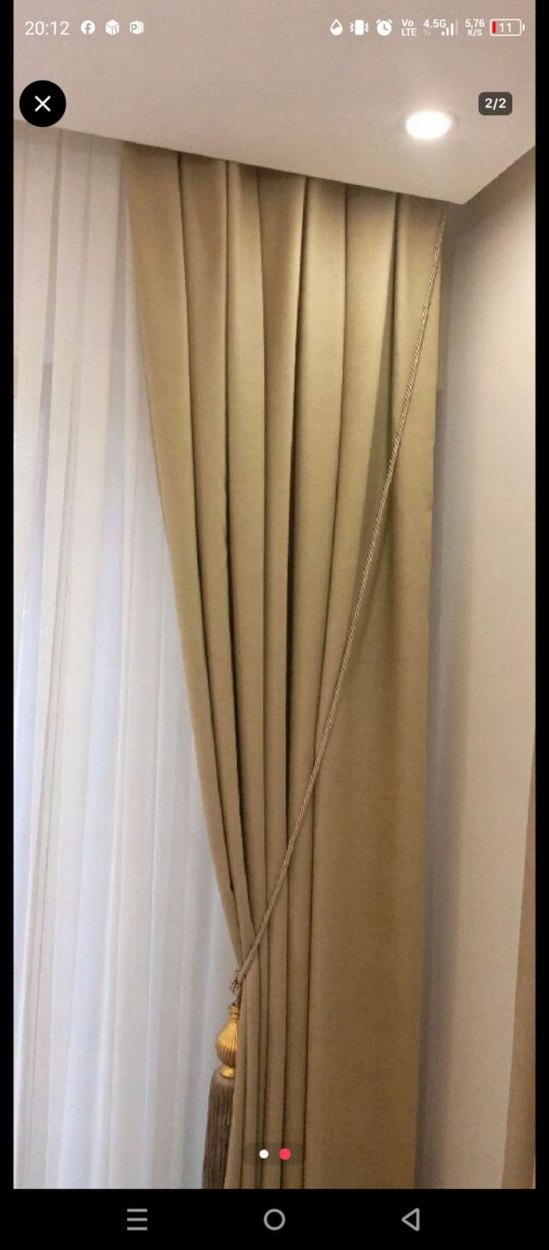 Bej Modern Klasik Düz Perde - Görsel 2