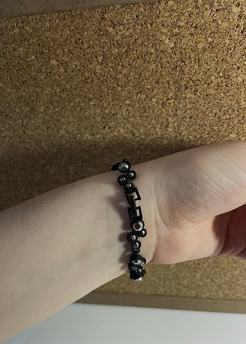 Siyah Boncuklu Yılan Desenli Gotik Bileklik - Görsel 3