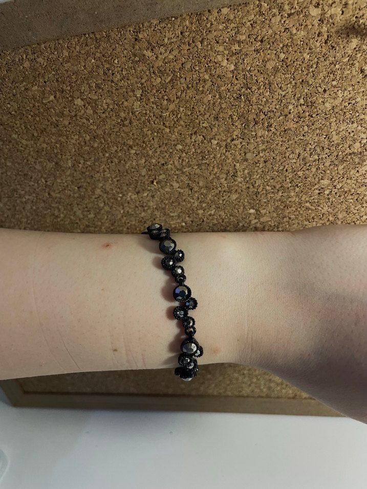 Siyah Boncuklu Yılan Desenli Gotik Bileklik - Görsel 2