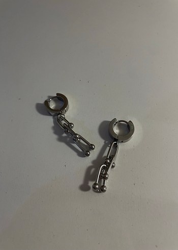 2Li Zincir Detaylı Midi Punk Küpe - Görsel 2