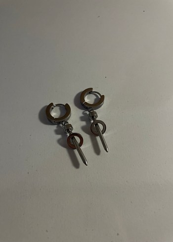 2Li Zincir Detaylı Midi Punk Küpe - Görsel 3