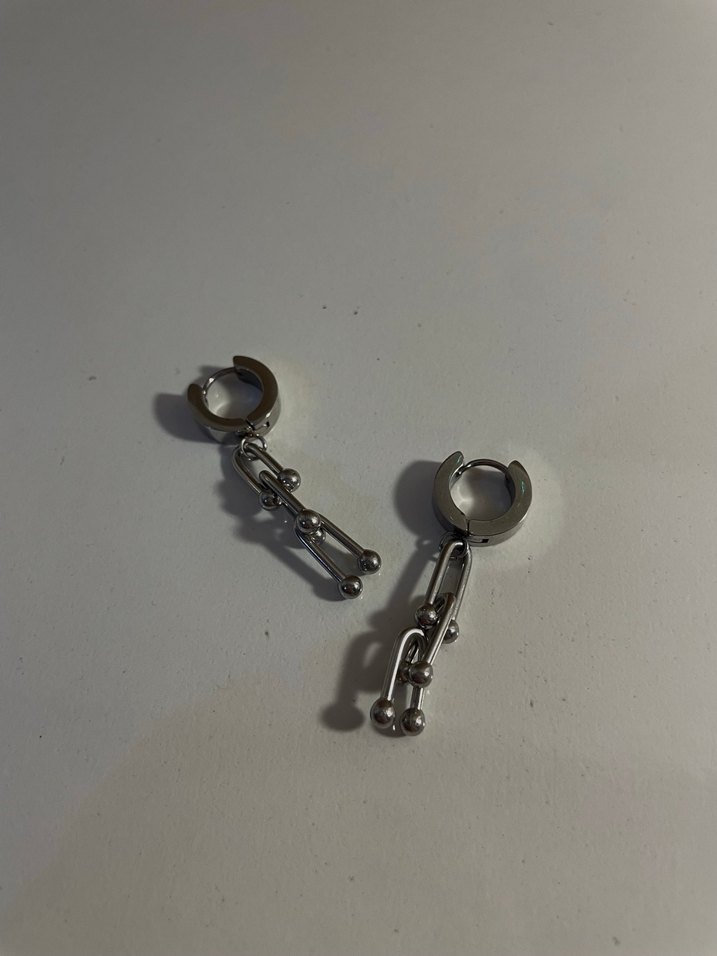 2Li Zincir Detaylı Midi Punk Küpe - Görsel 2