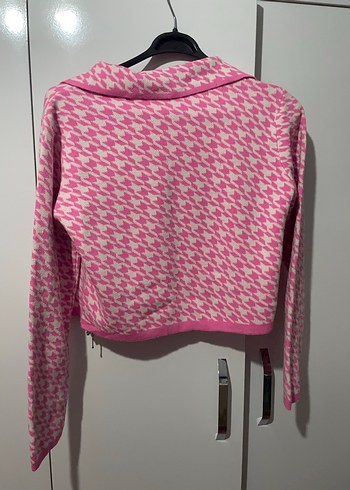 Pembe Fermuarlı Uzun Kollu Ceket - Görsel 4