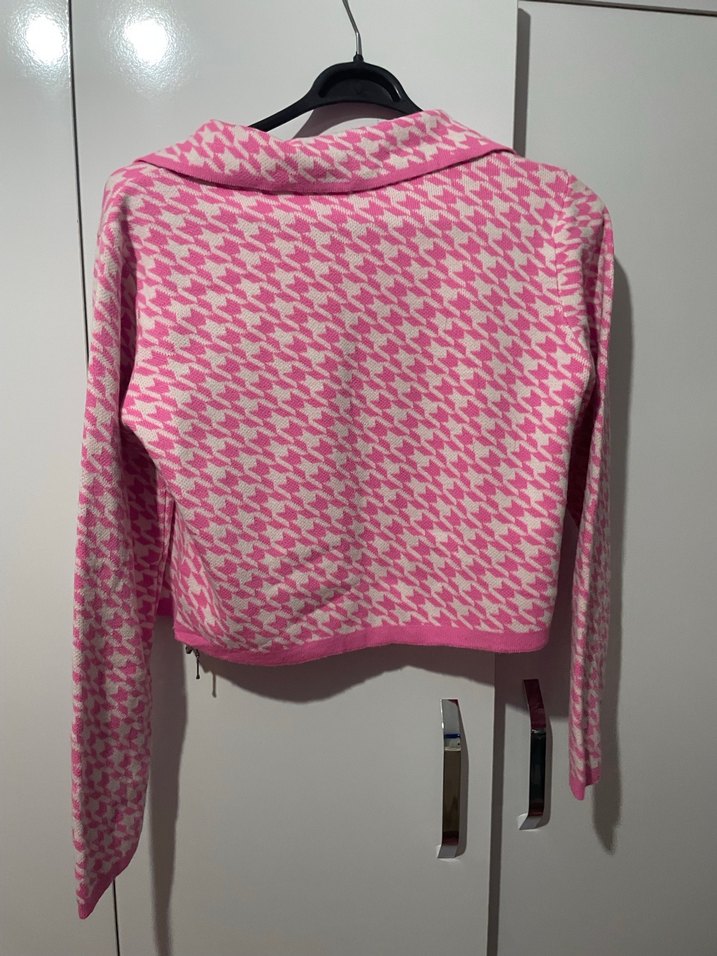 Pembe Fermuarlı Uzun Kollu Ceket - Görsel 4