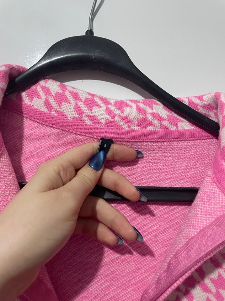 Pembe Fermuarlı Uzun Kollu Ceket - Görsel 2