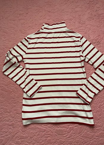 Kırmızı Çizgili Boğazlı Triko - Görsel 2