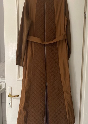 Kahverengi Kuşaklı Uzun Kadın Kaban - Görsel 5