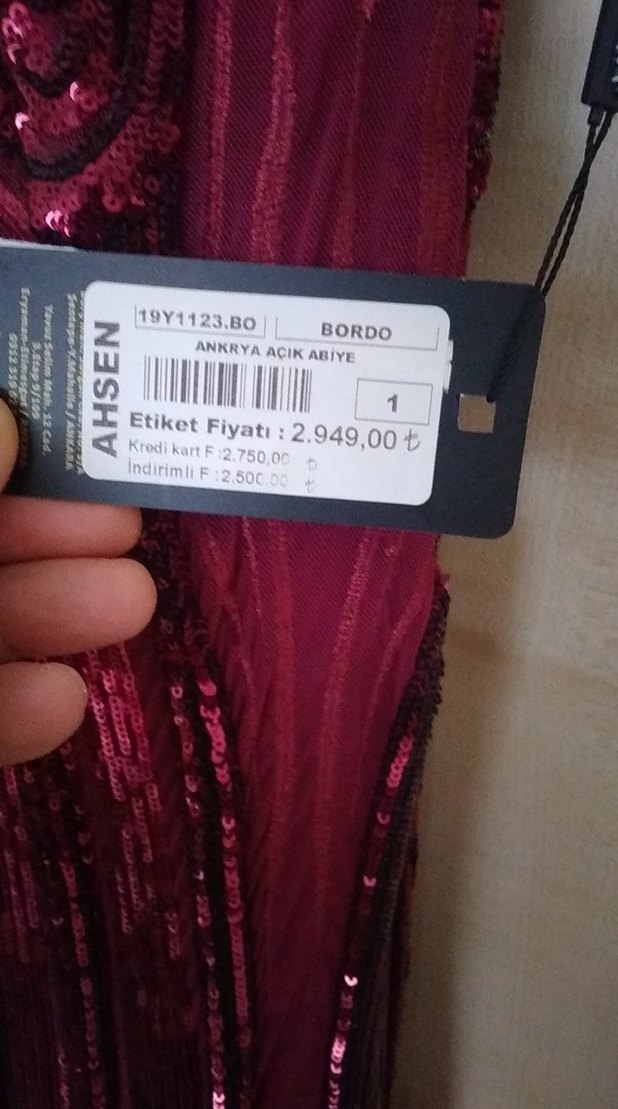 Bordo Drapeli Uzun Abiye Elbise - Görsel 5