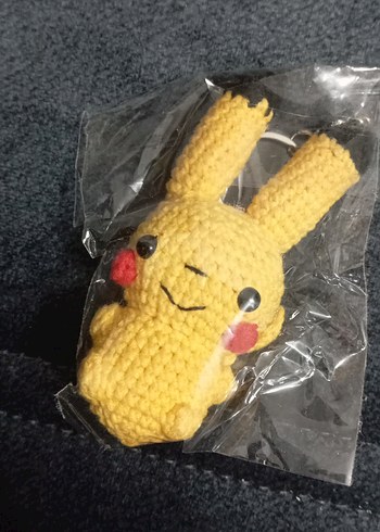 Sarı Örgü Peluş Oyuncak Anahtarlık "Pikachu" - Görsel 2