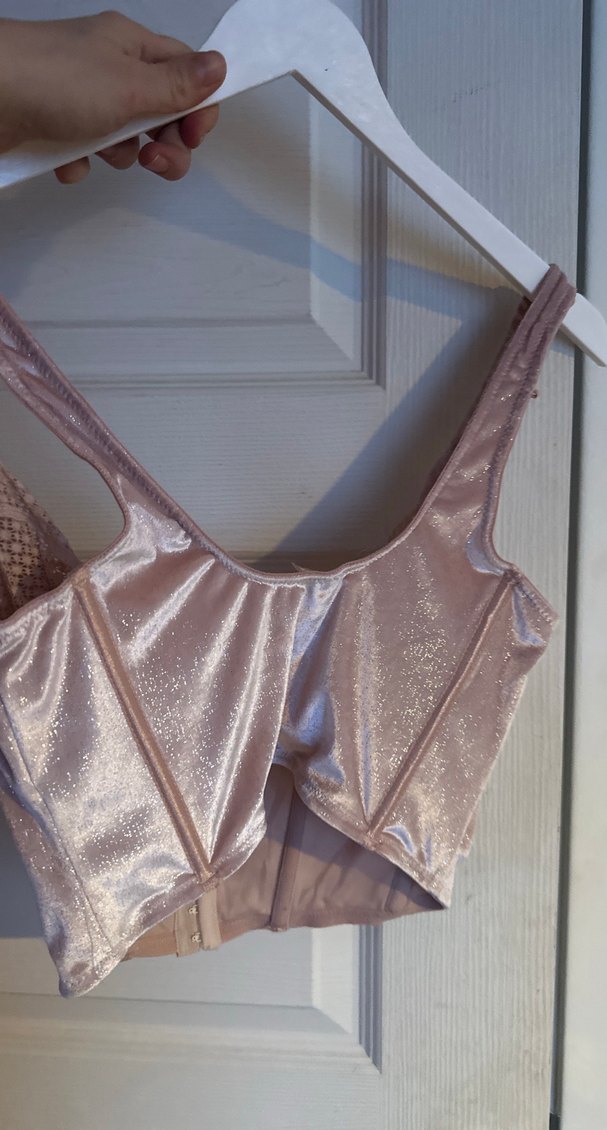 Parlak Bej Kemerli Mini Büstiyer - Görsel 4