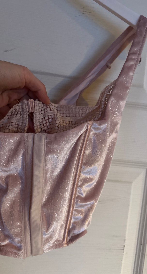 Parlak Bej Kemerli Mini Büstiyer - Görsel 2