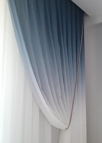 Modern Klasik Beyaz Bağlamalı Perde - Görsel 2