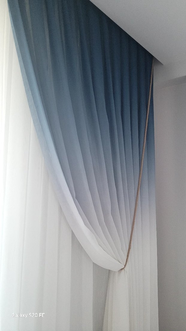 Modern Klasik Beyaz Bağlamalı Perde - Görsel 2