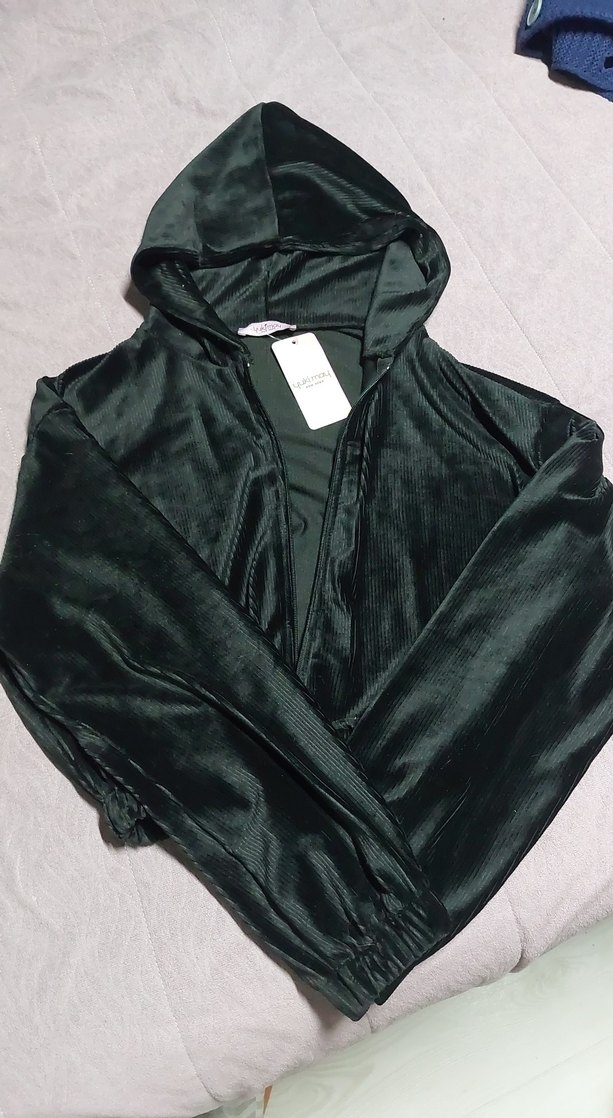 Siyah Kapüşonlu Fermuarlı Kadın Ceket - Görsel 4