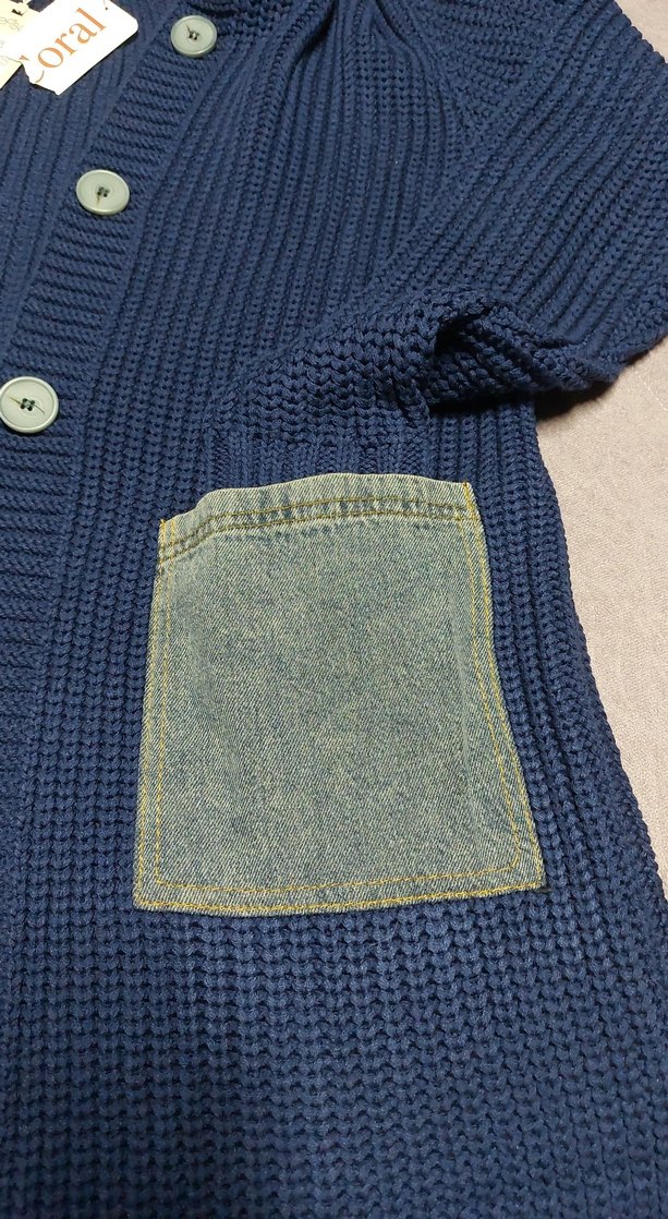 Trendy Rahat Mavi Triko Hırkaı - Görsel 3