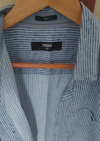 Mavie Marka, Düğmeli Uzun Kollu Mavi Denim Erkek Gömlek - Görsel 2