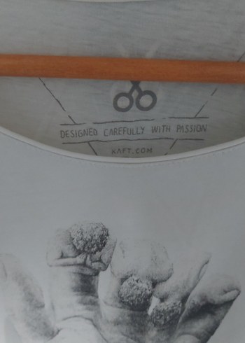 Kaft Marka, Baskılı Beyaz Unisex Tişört - Görsel 2