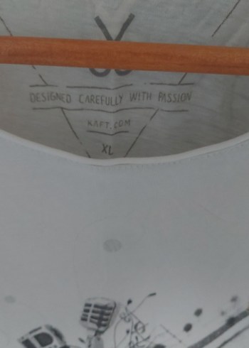 Kaft Marka, Pamuk Beyaz Baskılı Kısa Kollu Unisex Tişört - Görsel 2