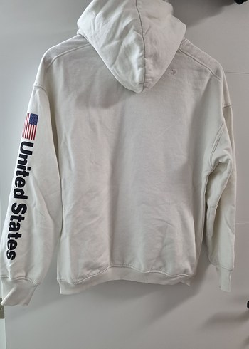 NASA Baskılı Beyaz kadın Sweatshirt - Görsel 2