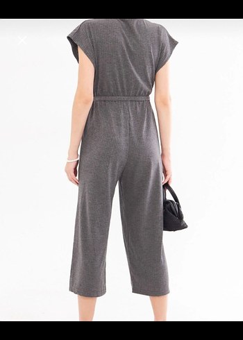 Gri V Yaka Kemerli Midi Tulum - Görsel 2