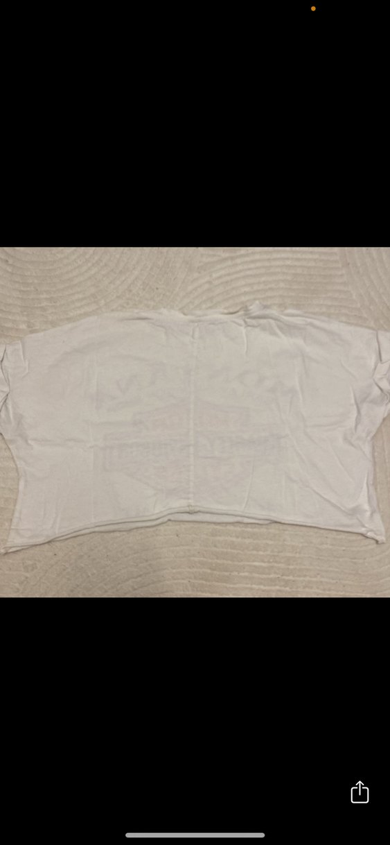 Beyaz kısa kol cropTişört - Görsel 2