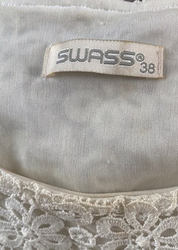 Dantel İşlemeli Beyaz Kısa Kollu Kadın elbise - Görsel 4