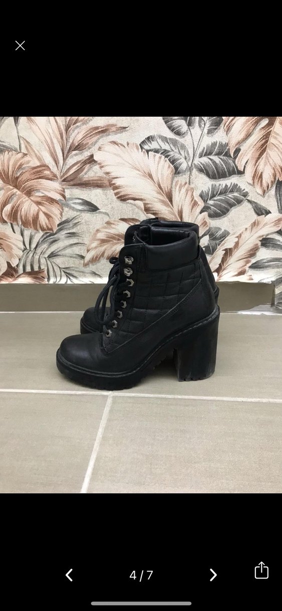 Elle siyah hakiki deri topuklu bot - Görsel 4