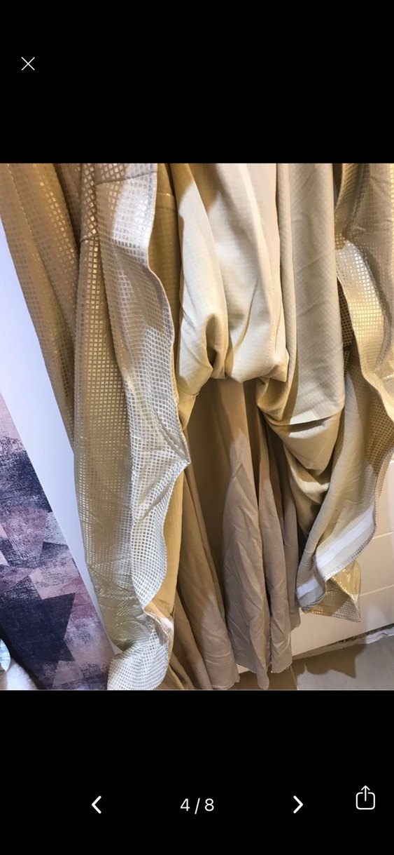 Altın Renk Drapeli V Yakalı Uzun Abiye Elbise - Görsel 2