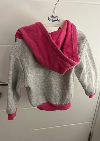 Kız Çocuk Gri nakışlı hırka - Görsel 4