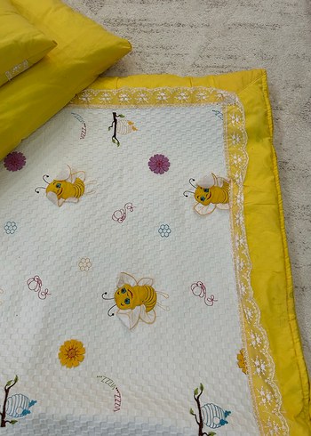 Sarı Renkli Nakışlı Çocuk Uyku Seti - Görsel 2
